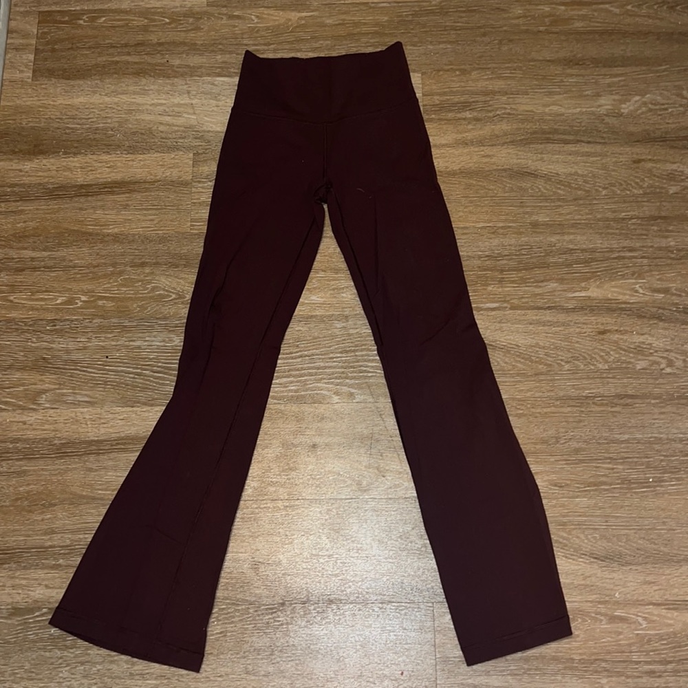 Maroon Lululemon Flare Leggings